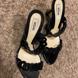 Moschino Black Leather Sandals
